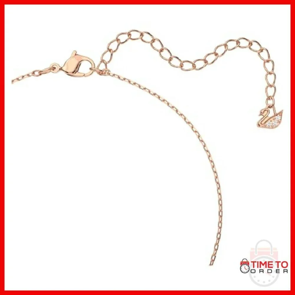 Sparkling Crystal Pendant Necklace Rose Gold Tone Chain 38cm